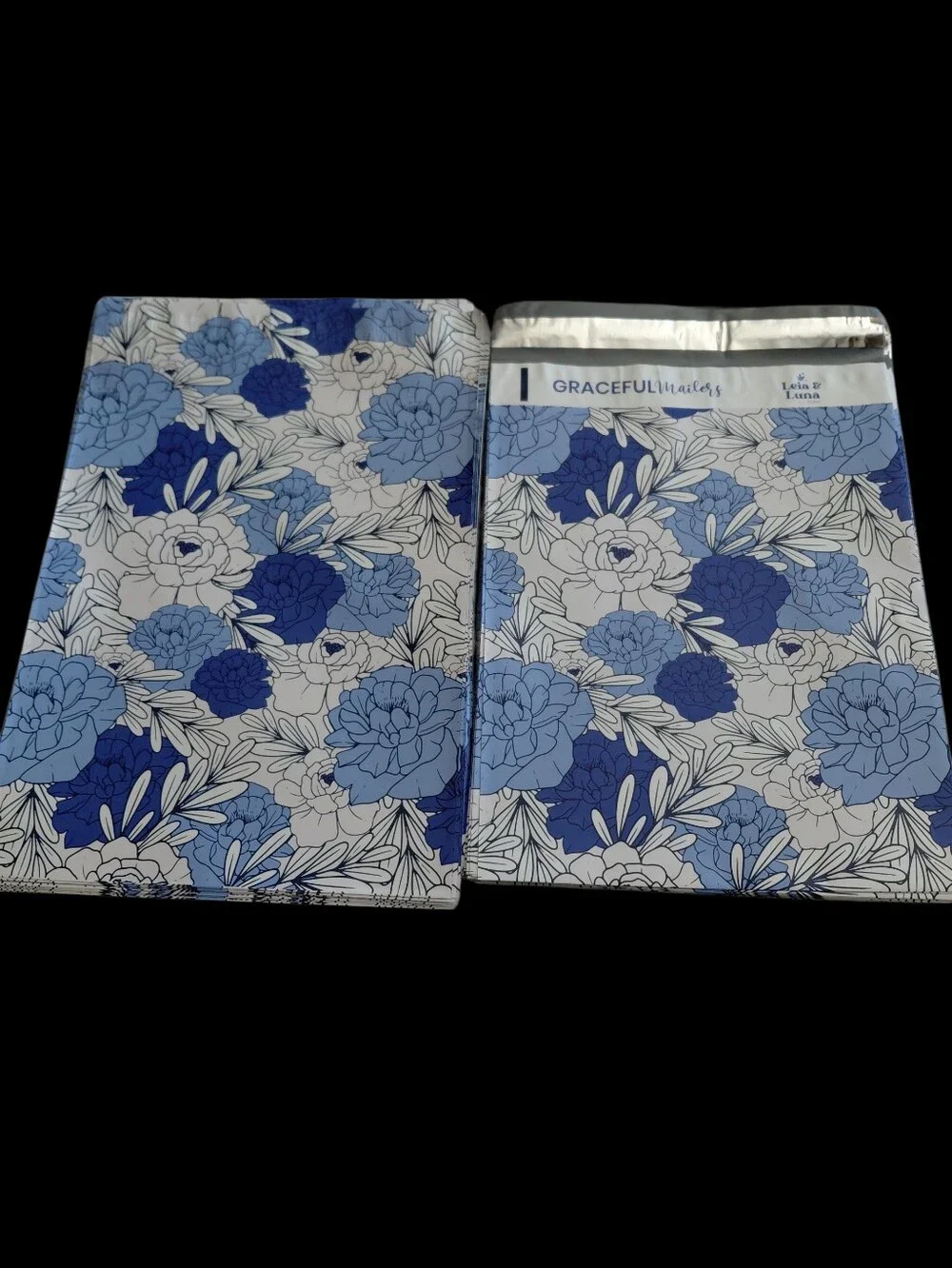 20ct. 10X13 Lavender Floral Polymailers Random Thank You Cards And Stickers